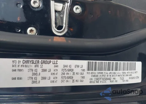 2012 Ram 1500 St z USA, uszkodzony, nr VIN 1C6RD7FTXCS264462